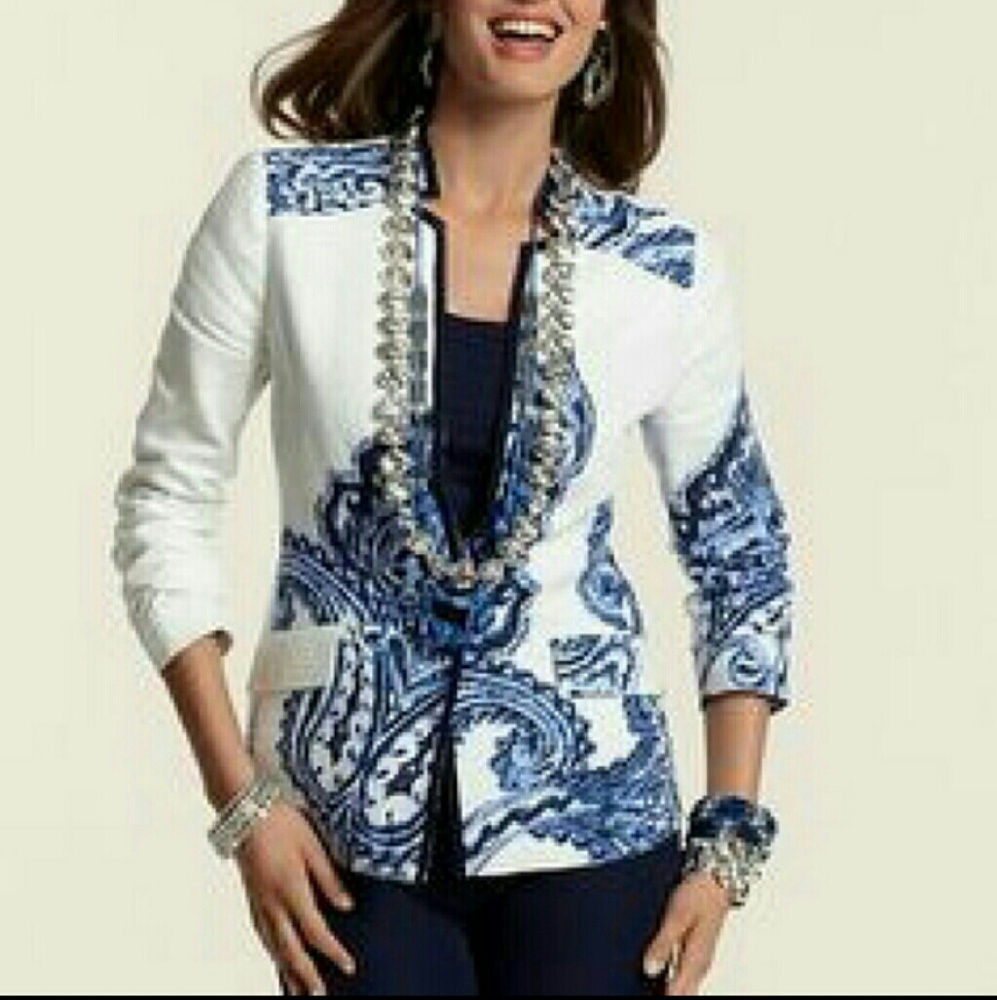 Chico's Paisley Linen Jacket